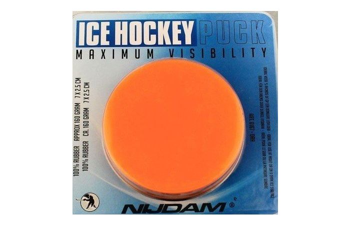 IJSHOCKEYPUCK IN BLISTER B ORANJE B