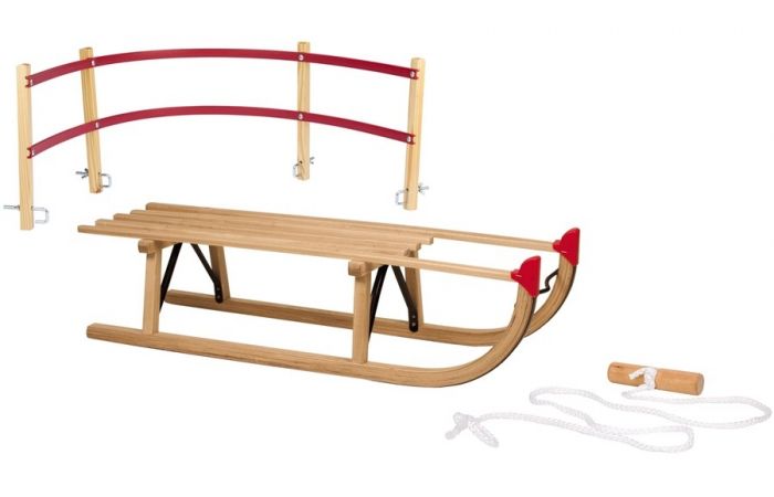 Verliefd Op te slaan exotisch Nijdam houten slee Davos 100 cm + rugleuning + trekkoord