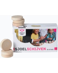 Set sjoelschijven groot, hol gedraaid berkenhout