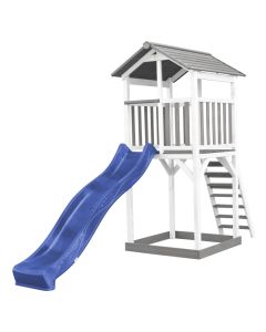 Beach Tower Speeltoren Grijs/wit - Blauwe Glijbaan